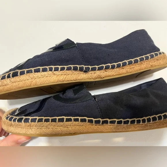 Tory Burch Navy Blue Espadrille Loafers - Picture 8 of 12